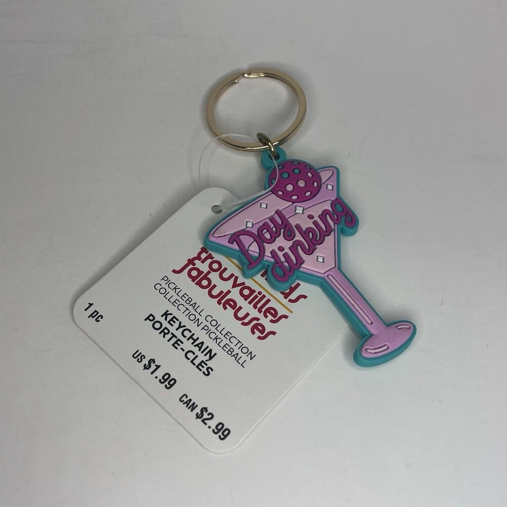 Michaels Fab Finds Pickleball Keychain Day Dinking Martini Glass - NEW